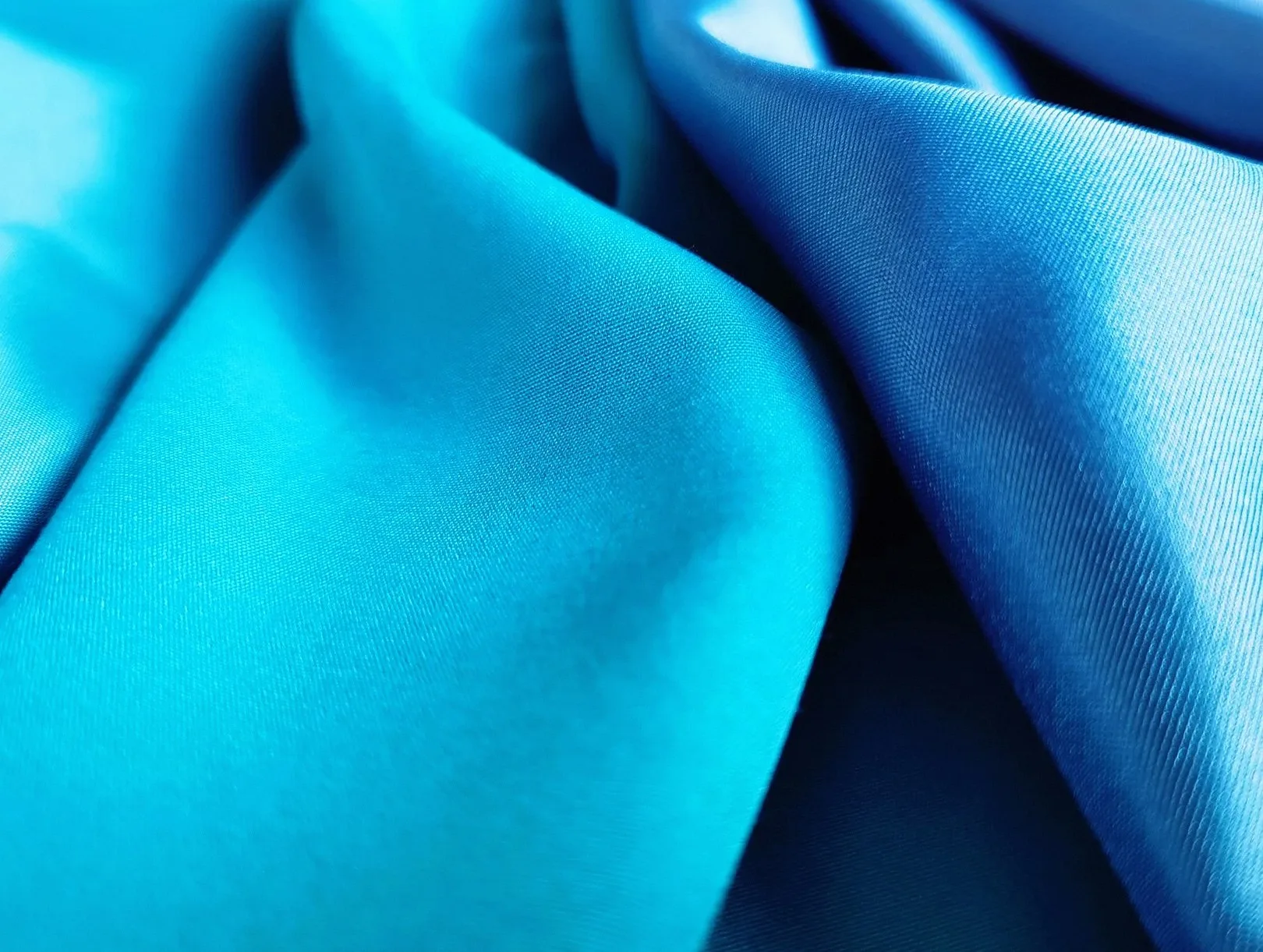 Vivid blue silk in soft folds (illustrative photo, not one of the six new colourways)